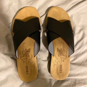 Strappy black sandals